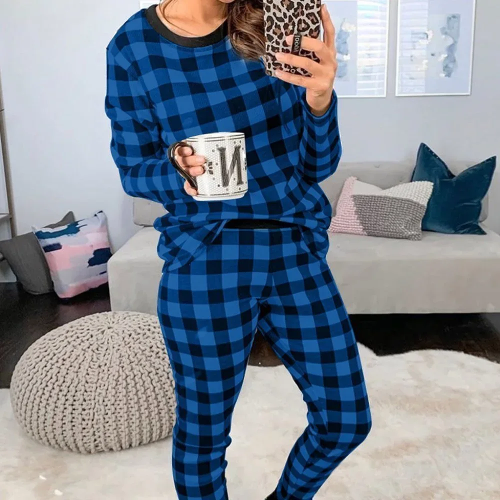 Blue Buffalo Plaid Pajama Set - Picture 1 of 7